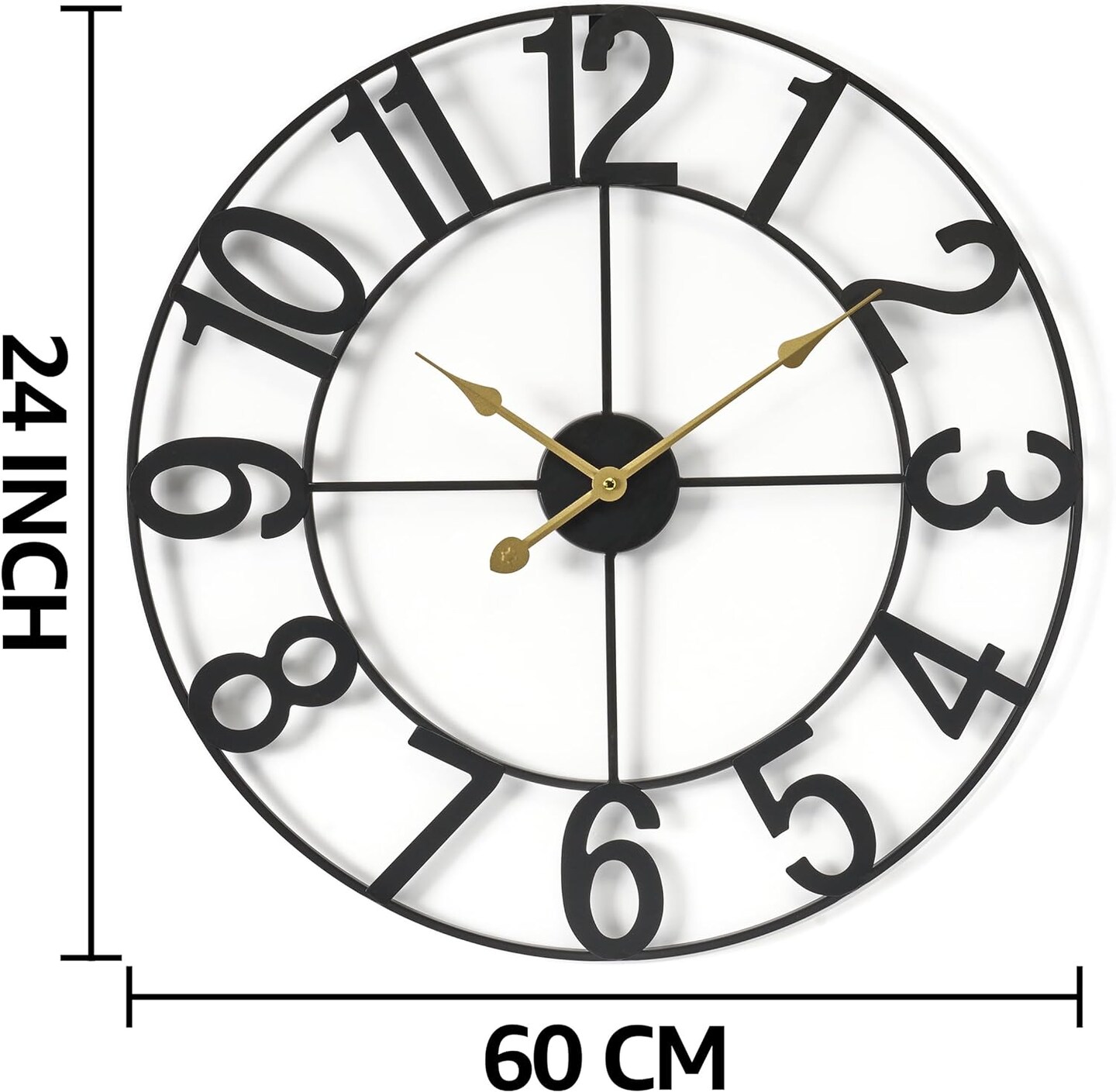 Sorbus Large Wall Clock - 24-inch Decorative Numeral Wall Clock - Battery Operated Analog - Living Room and Kitchen D&#xE9;cor