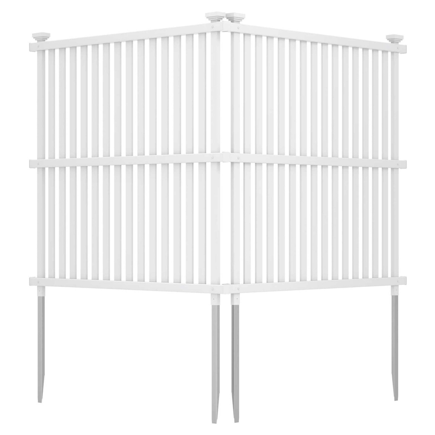 Costway 2/4 Air Conditioner Fence Panels with Metal Ground Stakes No Dig Trash Can Enclosure