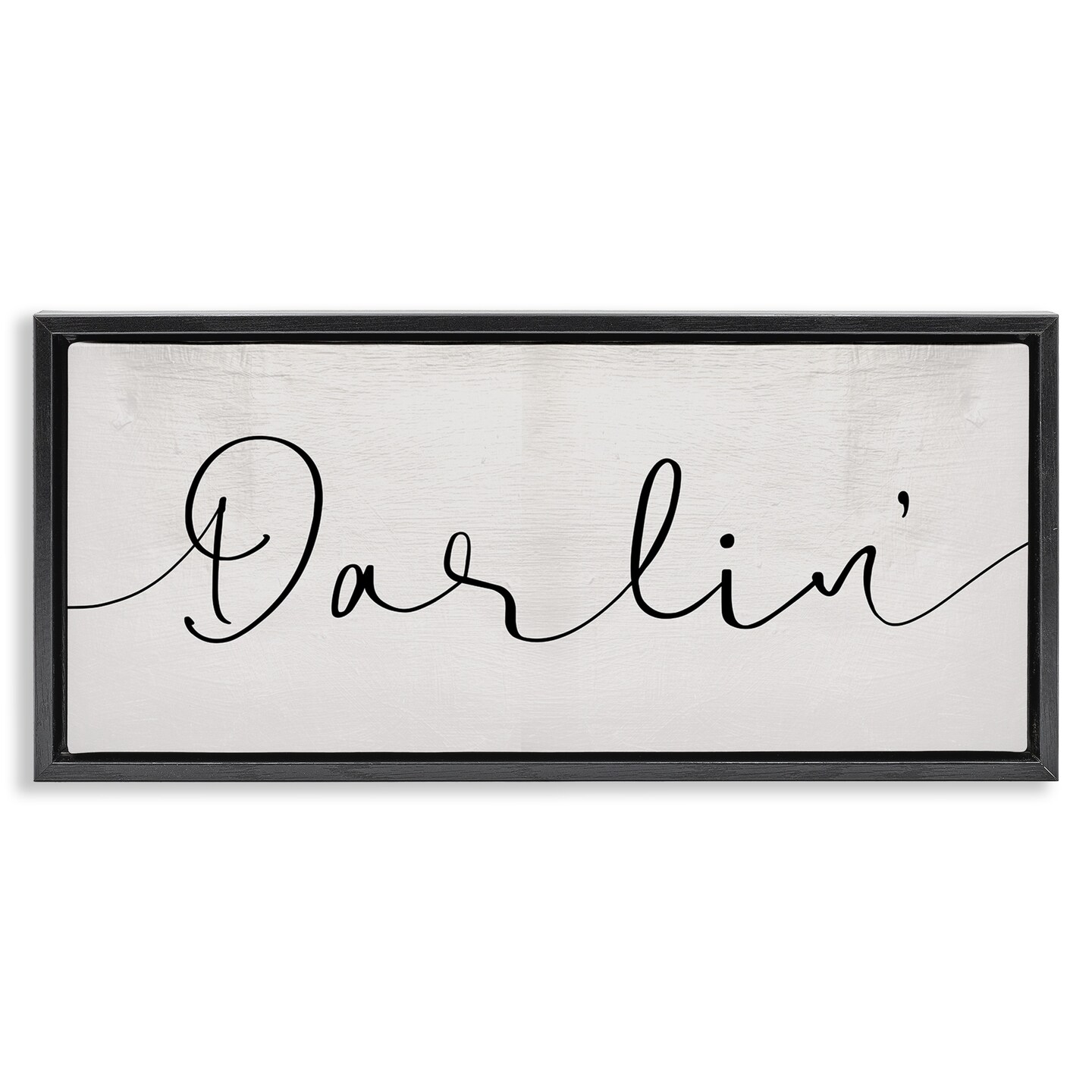 Stupell Industries Darlin' Sentiment Elegant Cursive Framed Floater Canvas Wall Art