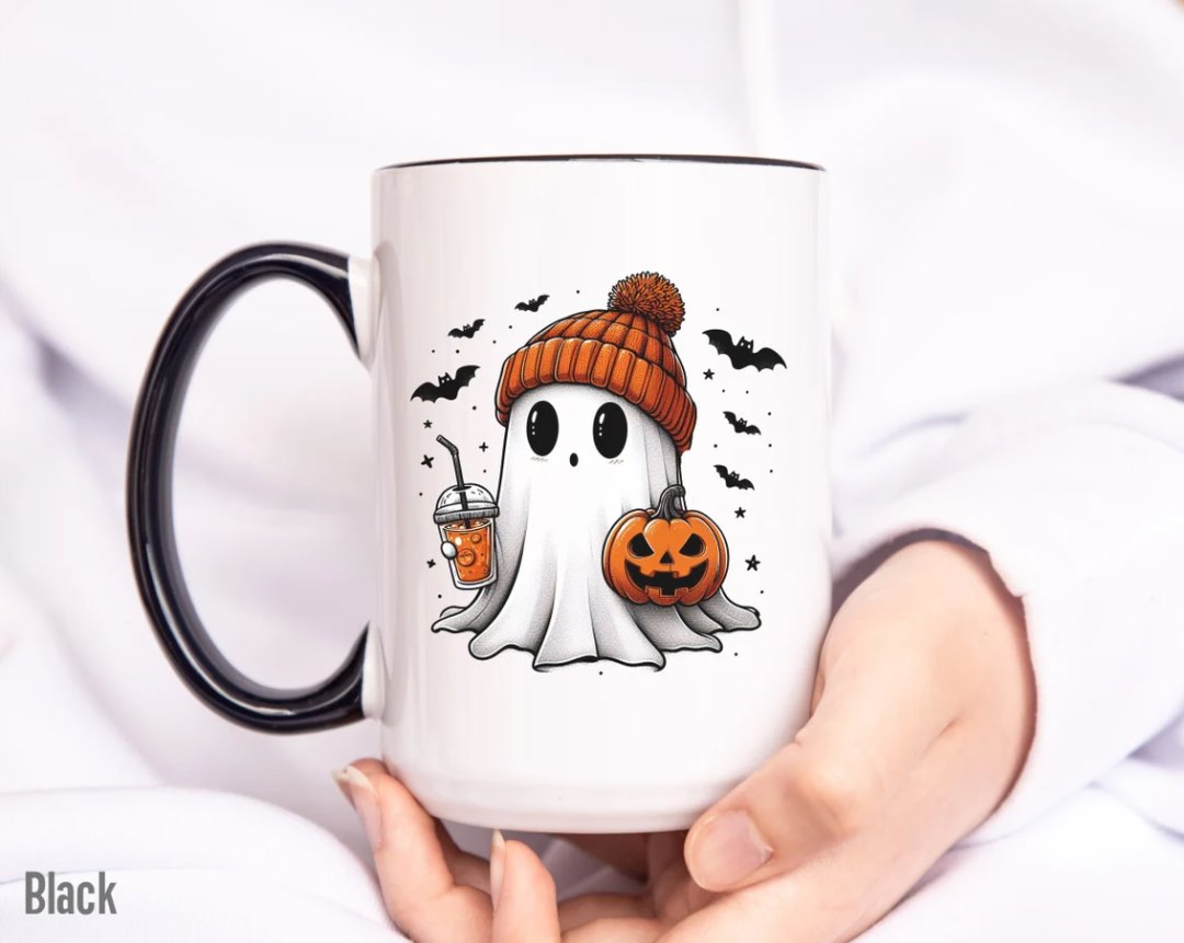 Halloween Ceramic Mug | selling Blue Ghost Boo! Mug | Handmade Ceramic Mug