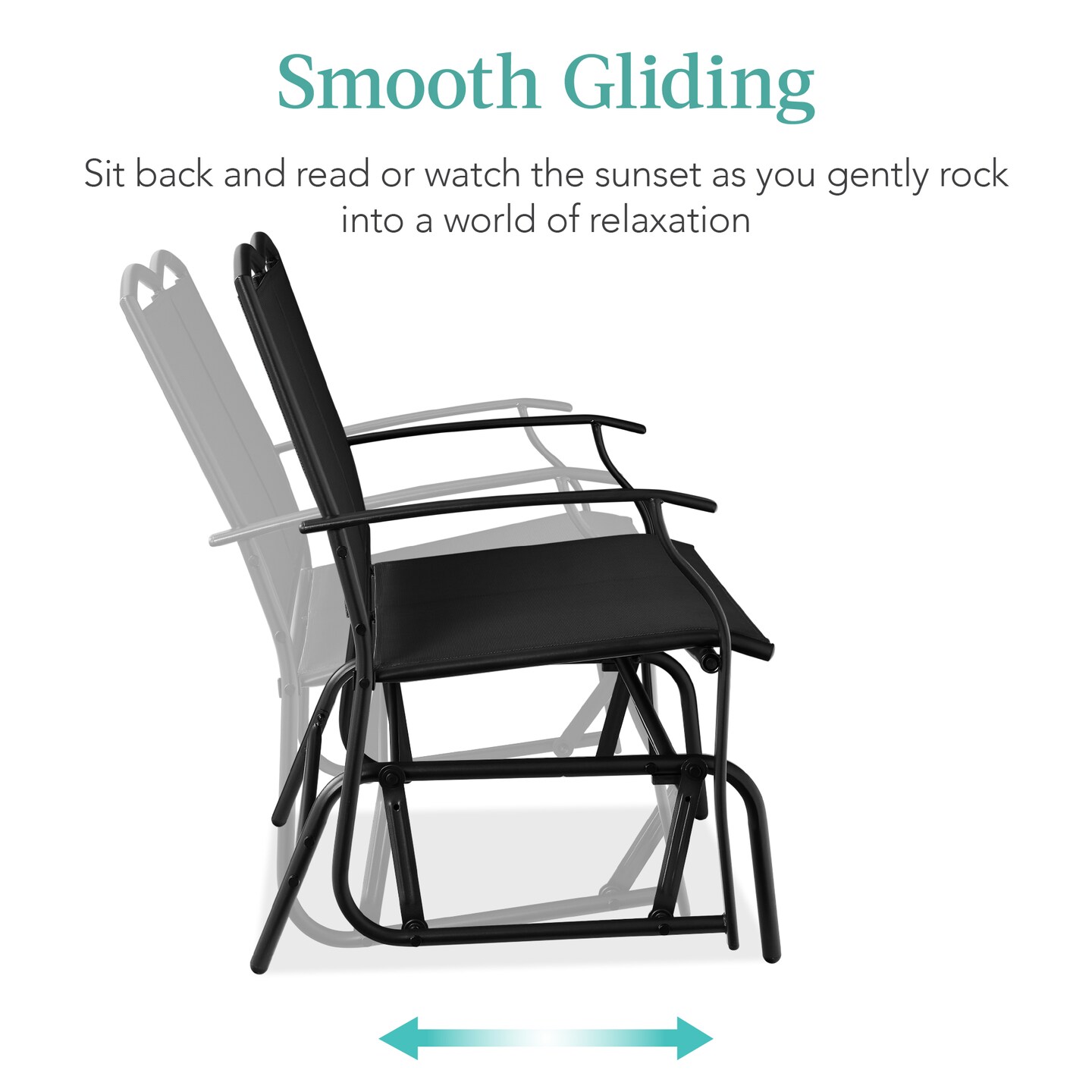 Best Choice Products 2-Person Outdoor Swing Glider, Steel Patio Loveseat, Bench Rocker w/ Armrests