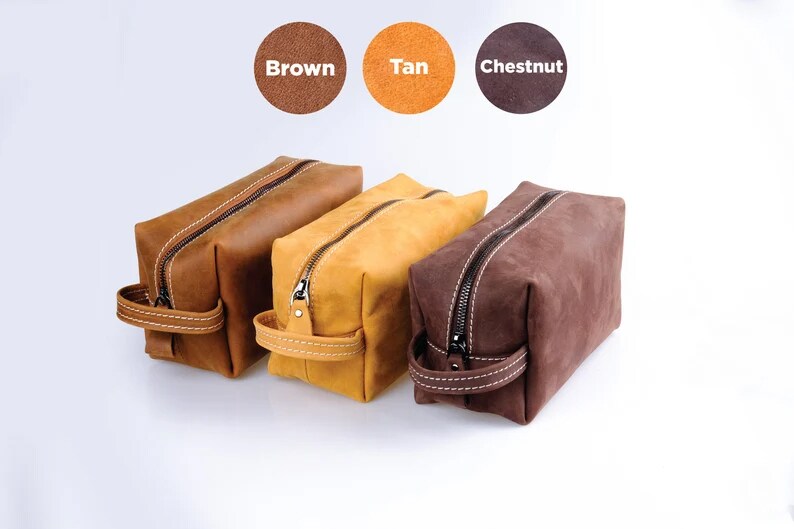 Custom Baseball Bags, Personalized Dopp Kit, Leather Toiletry Bags for Men, Dad Gift, Graduation Gift, Christmas Handmade Leather Bag Men product 2