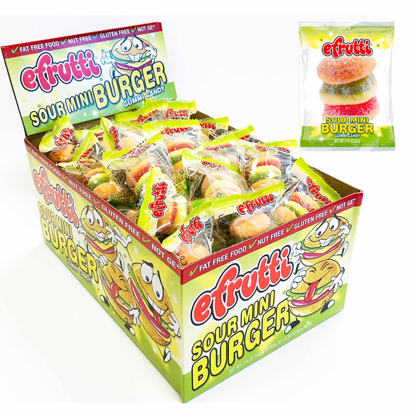 Efrutti Sour Mini Burger 60Ct