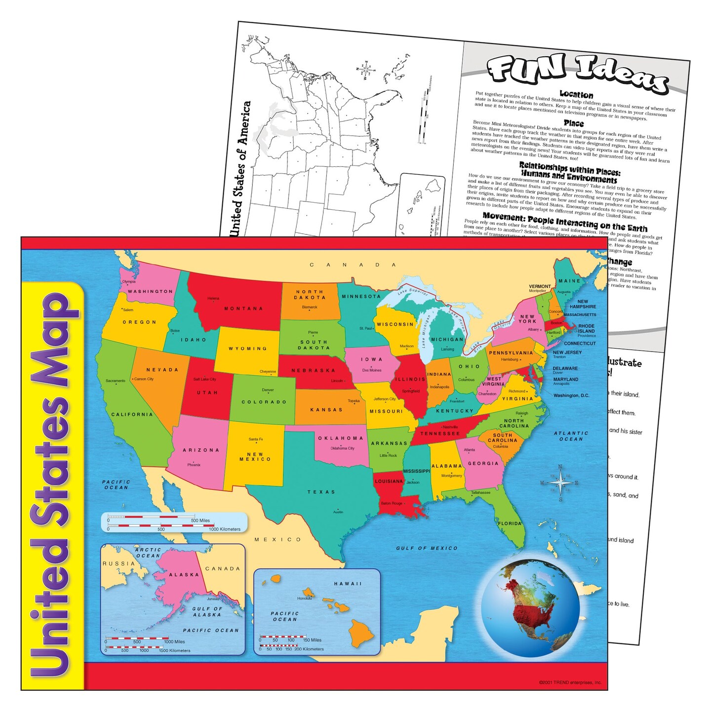 United States Map Learning Chart, 17&#x22; x 22&#x22;