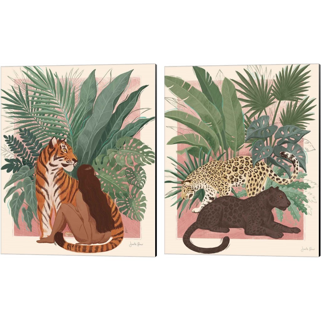 Majestic Cats by Janelle Penner 12" x 15" Canvas Wall Art (Set of 2)