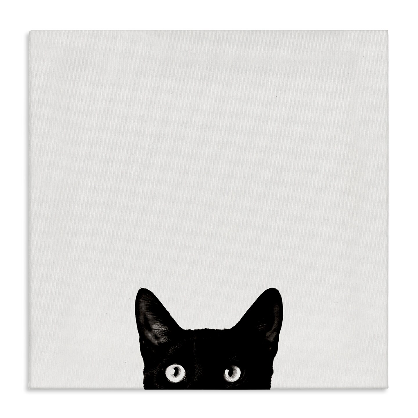 Stupell Industries Black Cat Peeking From Below Canvas Wall Art