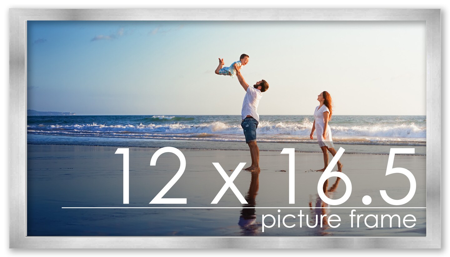 12x16.5 Silver Wood Picture Frame - UV Acrylic, Foam Board Backing, Hanging Hardware