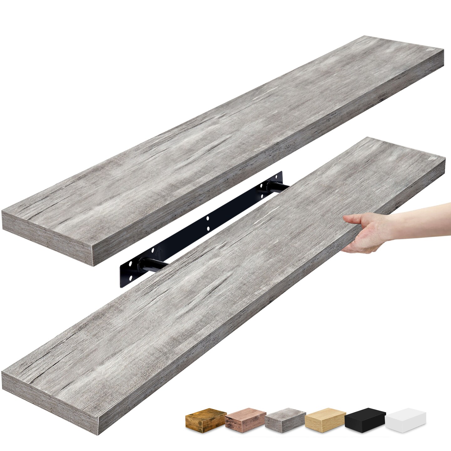 Sorbus Floating Shelves for Wall - 2 Long Floating Shelves for Bedroom, Kitchen, Living Room, Bathroom Shelves, Home Decor, Farmhouse - 35 x 9 Inch Wall Mounted Floating Shelves for Wall