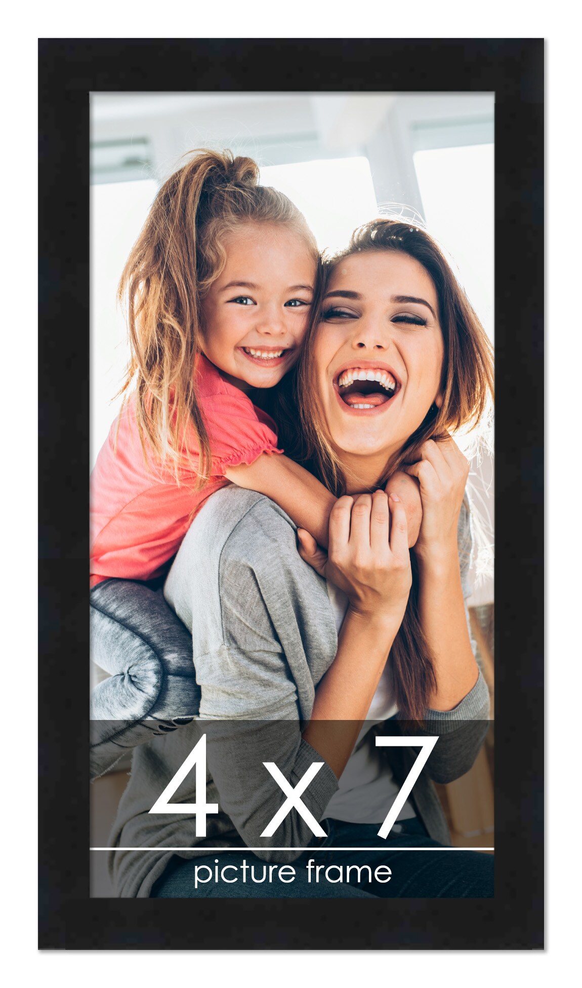 4x7 Solid Wood Picture Frame with UV-Resistant Acrylic &#x26; Acid-Free Backing, Available in 6 Finishes: Matte Black, Matte White, Metallic Bronze, Silver, Natural Wood Grain &#x26; Mahogany