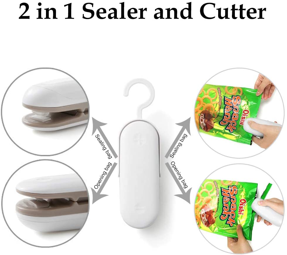 212 Main Vacuum Milex Mini Sealer with 2 in 1 Heat & Cutter Portable Handheld Bag for Plastic & Food Storage Snack Fresh Bag