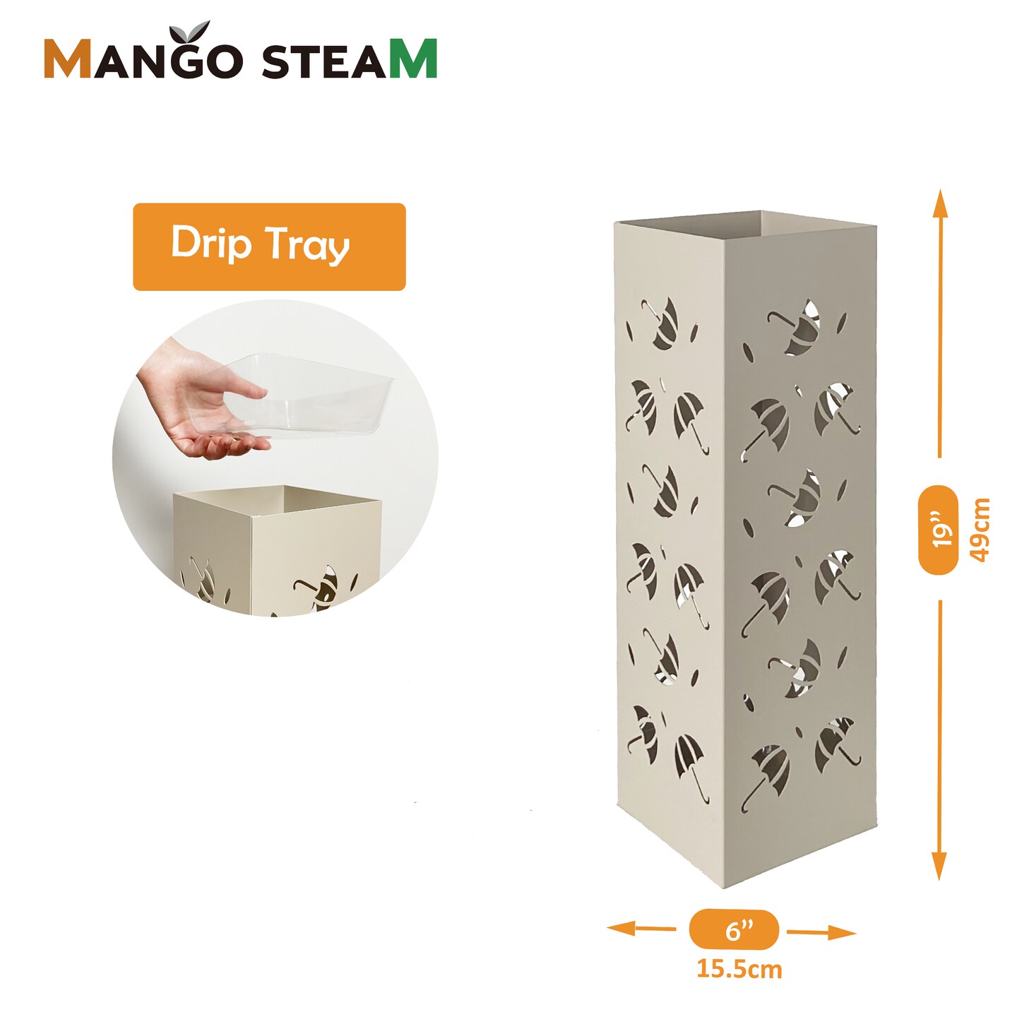 Mango Steam Brollies Umbrella Stand, 19.5&#x22; Tall