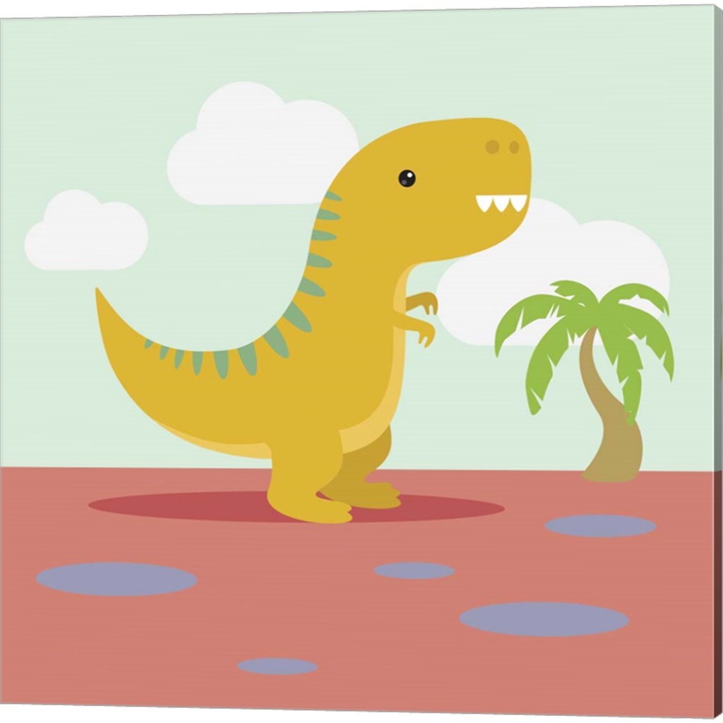 Lil T rex Lil Trixie by Malia Rodrigues 14&#x22; x 14&#x22; Canvas Wall Art (Set of 2)