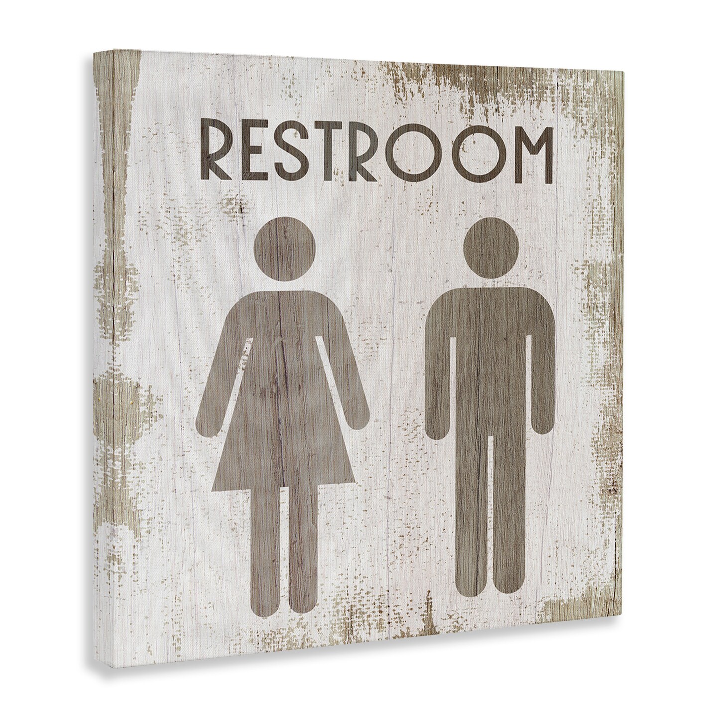 Stupell Industries Vintage Restroom People Silhouettes Canvas Wall Art