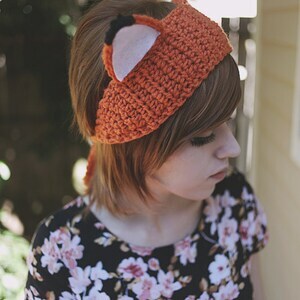 Kitsune - Handmade Crochet Fox Ears Headband Ear Warmer Fox