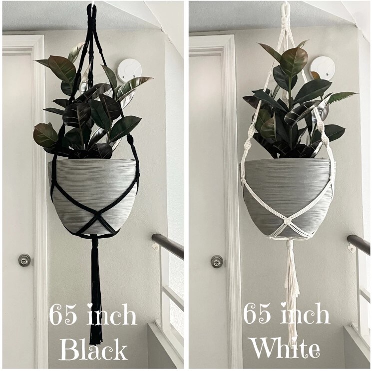 Giant XXL Macrame Plant Hanger - Black White Natural - Handmade - Large Pot  Planter Holder - Long Hanging Planter - Oversized - Huge | MakerPlace by ...