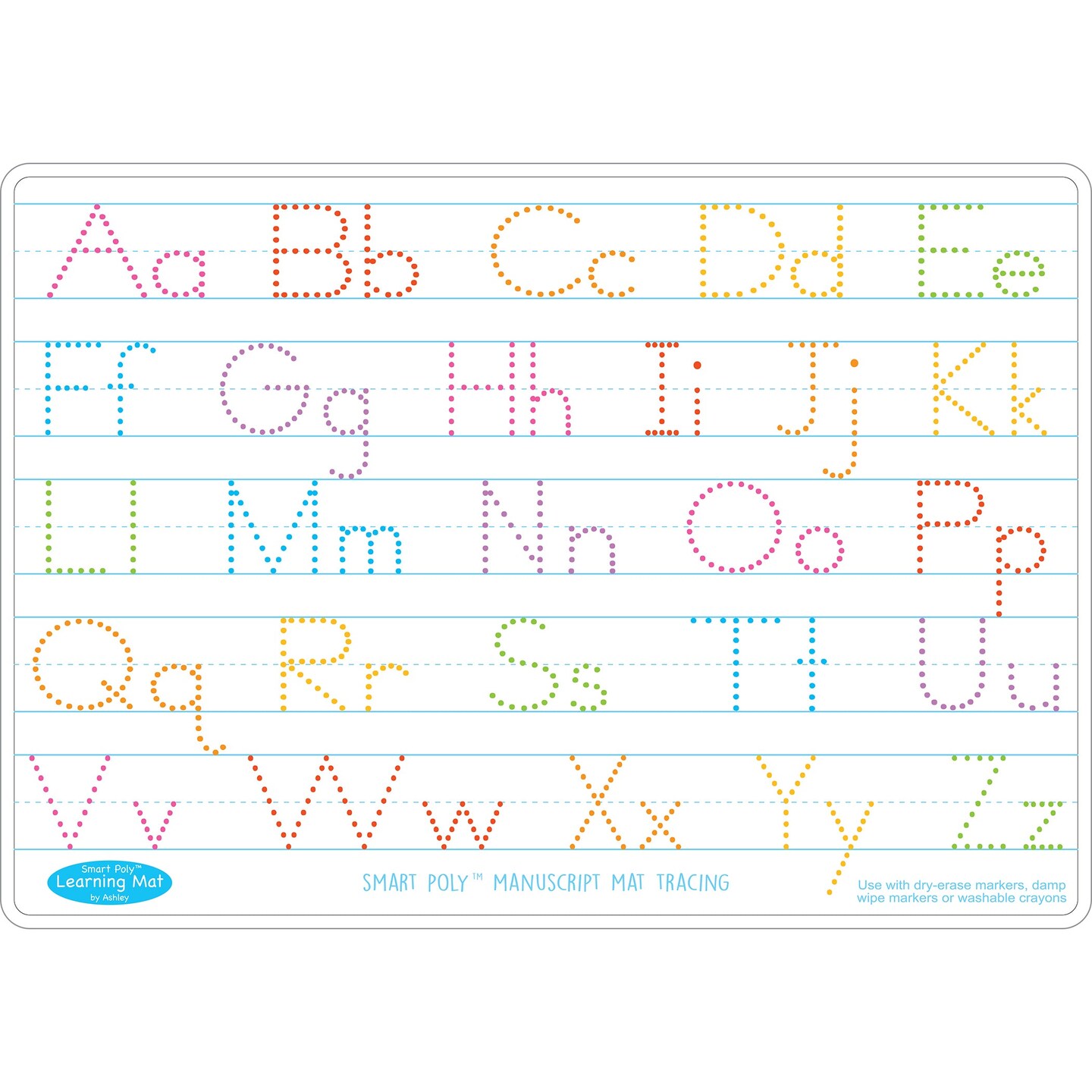 Smart Poly™ Learning Mat, 12" x 17", Double-Sided, Manuscript Tracing