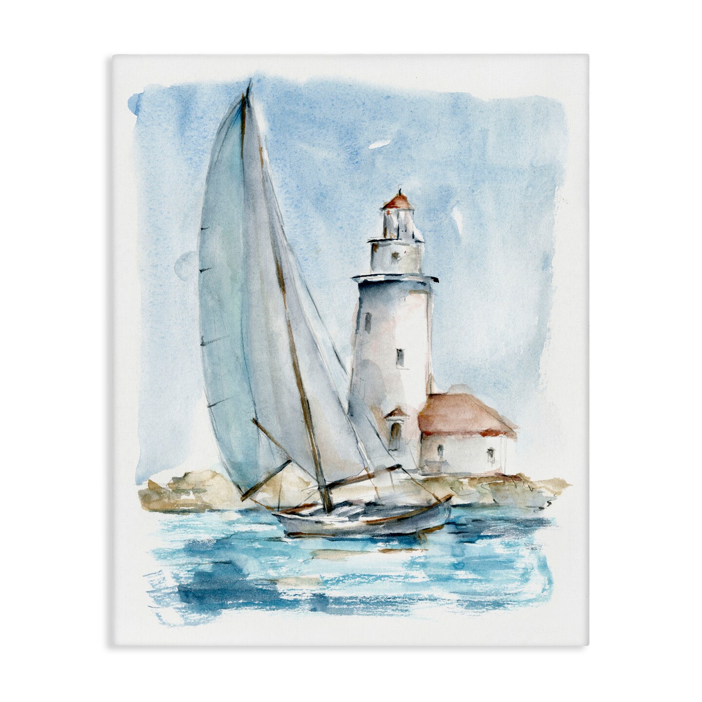 Stupell Industries Nautical Sailboat & Lighthouse Canvas Wall Art