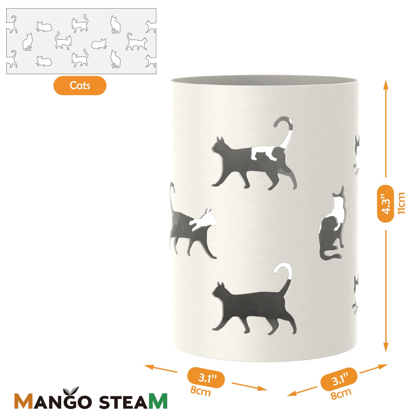 Mango Steam Tabletop Metal Pencil Cup Holder, Organizer