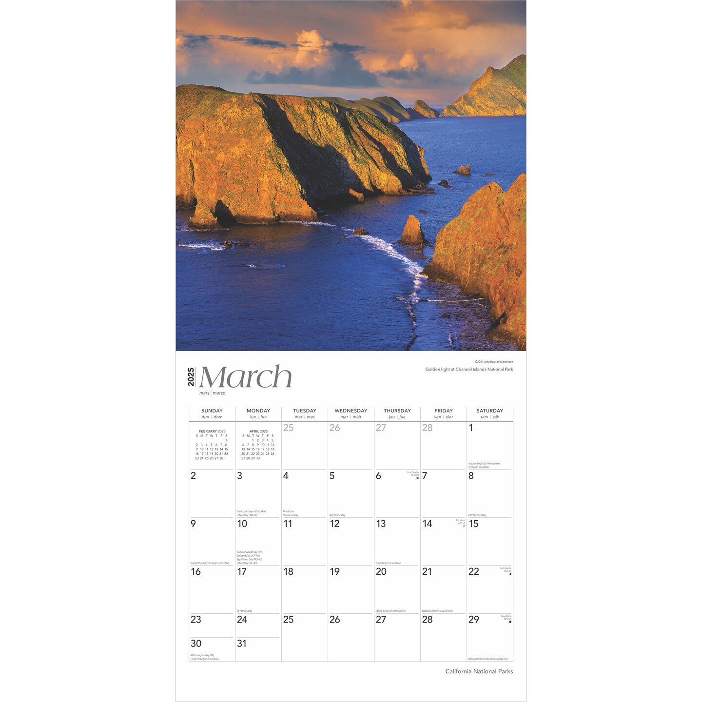 California National Parks | 2025 12 x 24 Inch Monthly Square Wall Calendar | Plastic-Free | BrownTrout | USA United States of America Pacific West State Nature