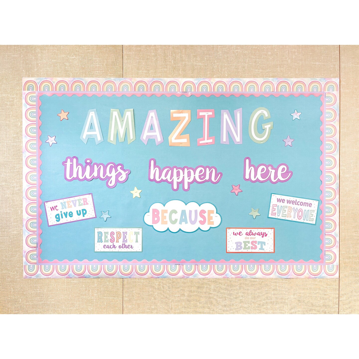 Pastel Pop Amazing Things Happen Here Bulletin Board Set