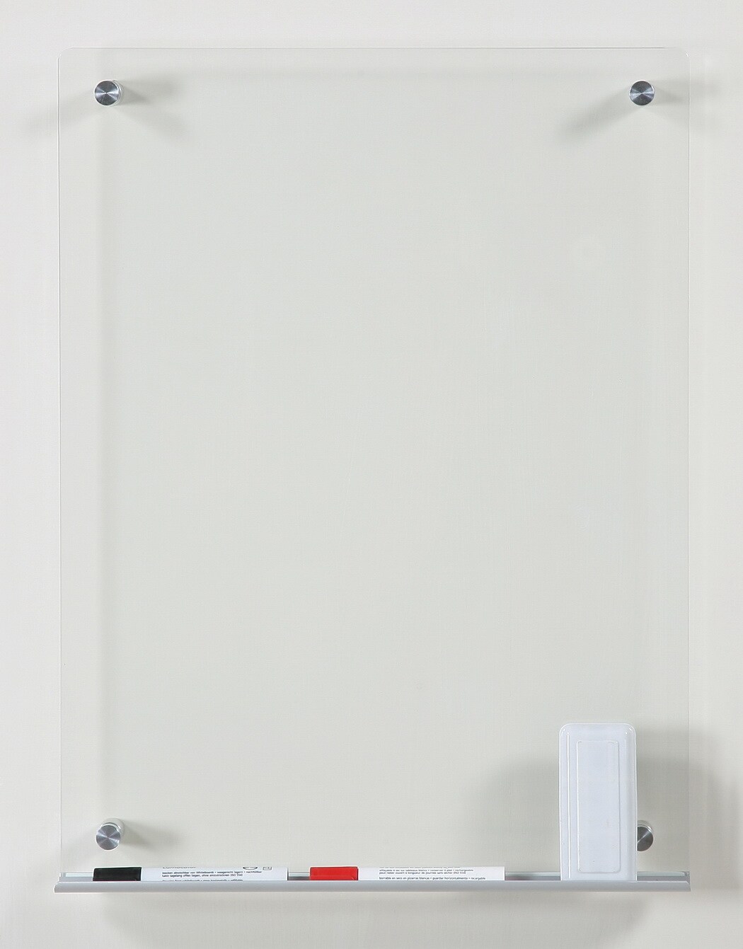 Audio-Visual Direct Clear Glass Dry-Erase Board Set - Includes Hardware & Marker Tray