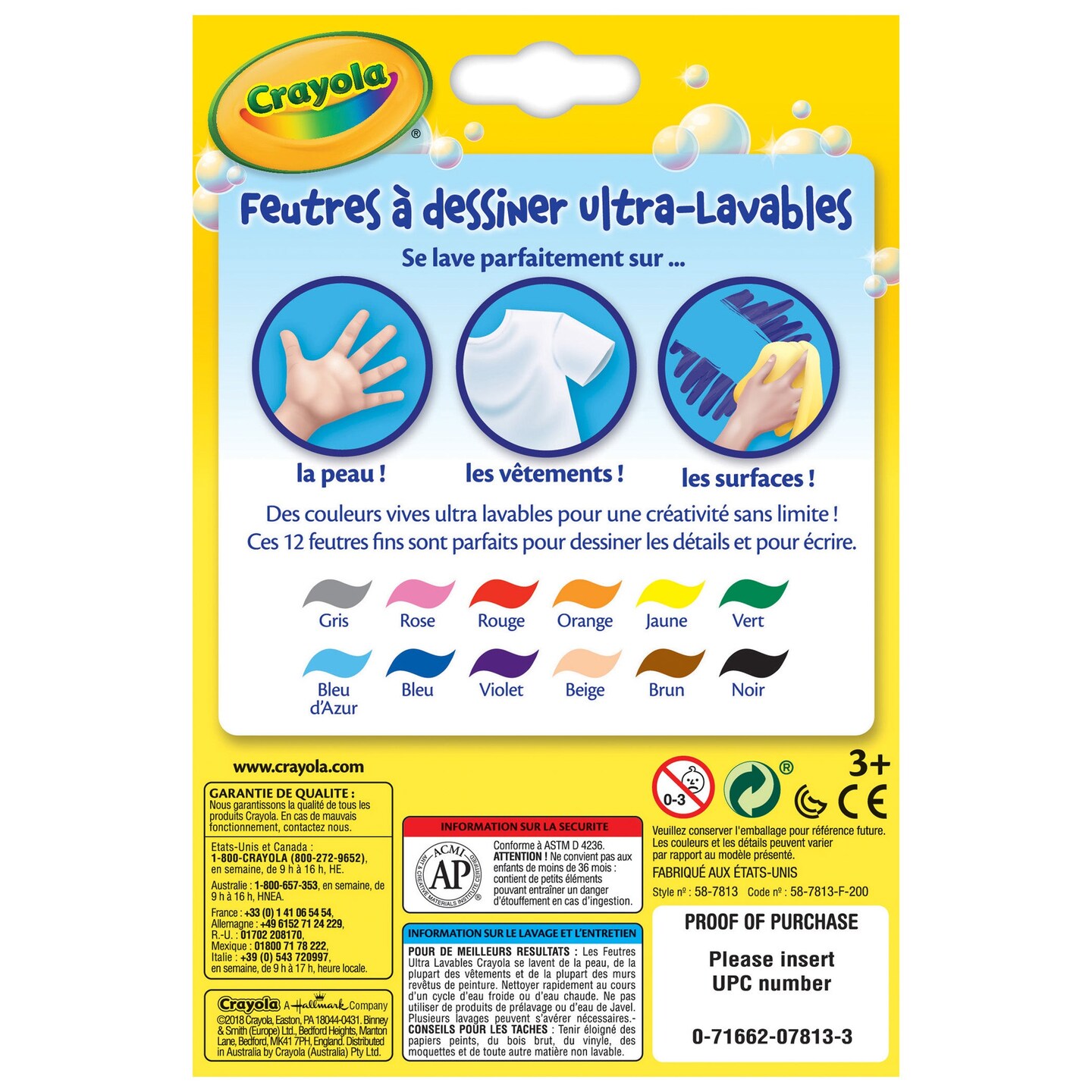 Ultra-Clean Markers, Fine Line, Assorted Colors, 12 Count