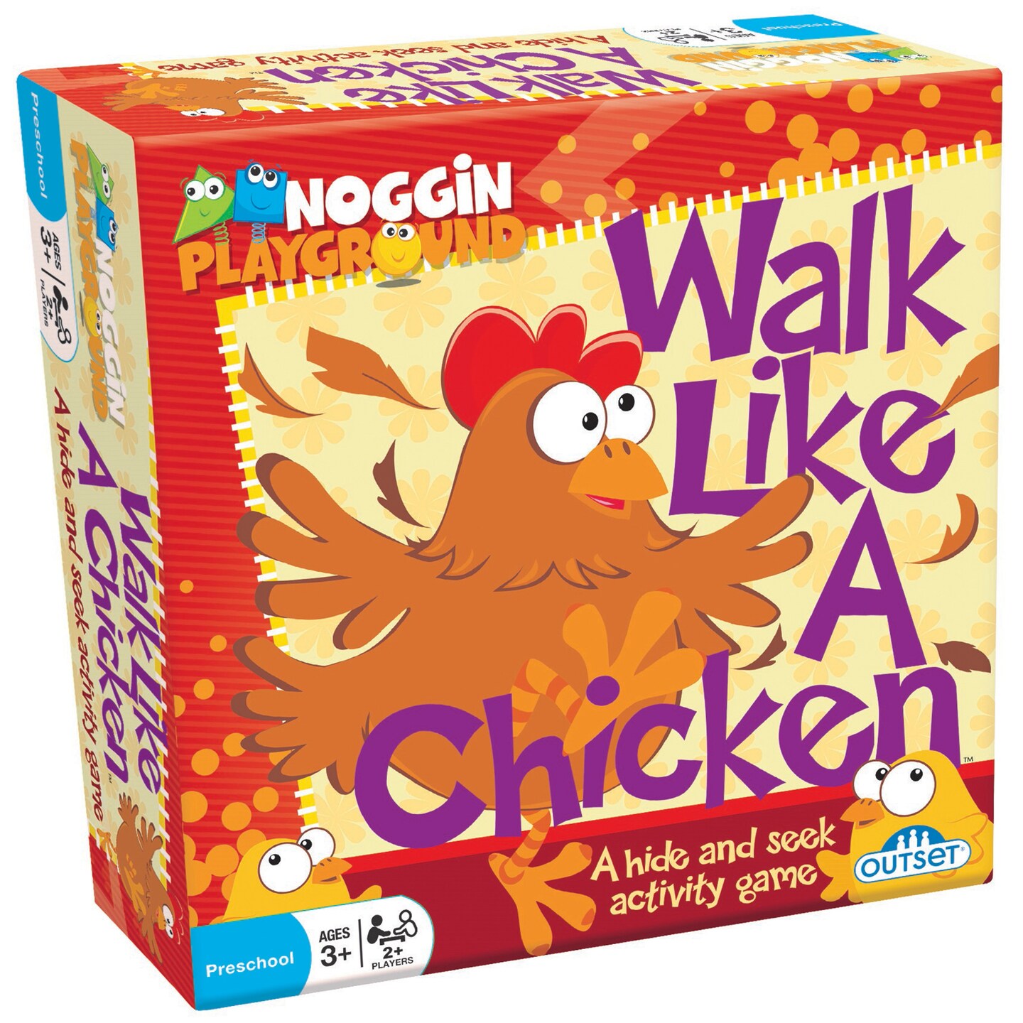 Walk Like A Chicken - No Reading Required, Hide &#x26; Seek Role-Playing Activity Game, Playable W/ Large Groups, Preschool &#x26; Kids, Children&#x27;s Social &#x26; Physical Developmental Game, Outset Media, Ages 3+, 2+ Players