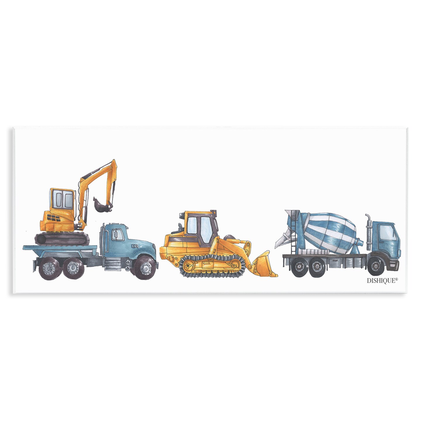 Stupell Industries Construction Vehicles Driving Illustration Wall Plaque Art
