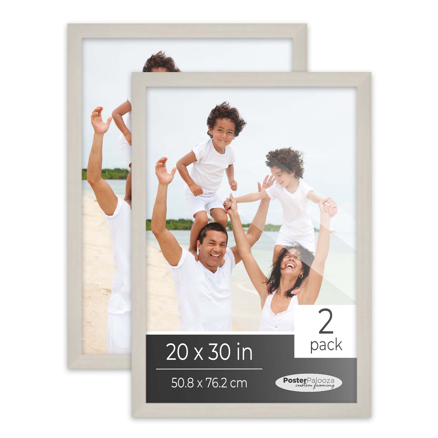 Pack of 2 White Washed Picture Frames | Solid Wood | UV-Resistant Acrylic | Easy Gallery Wall Setup