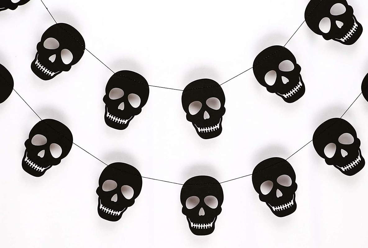 Black Skull Garland - birthday decorations,party decorations,party d&#xE9;cor,creative decoration