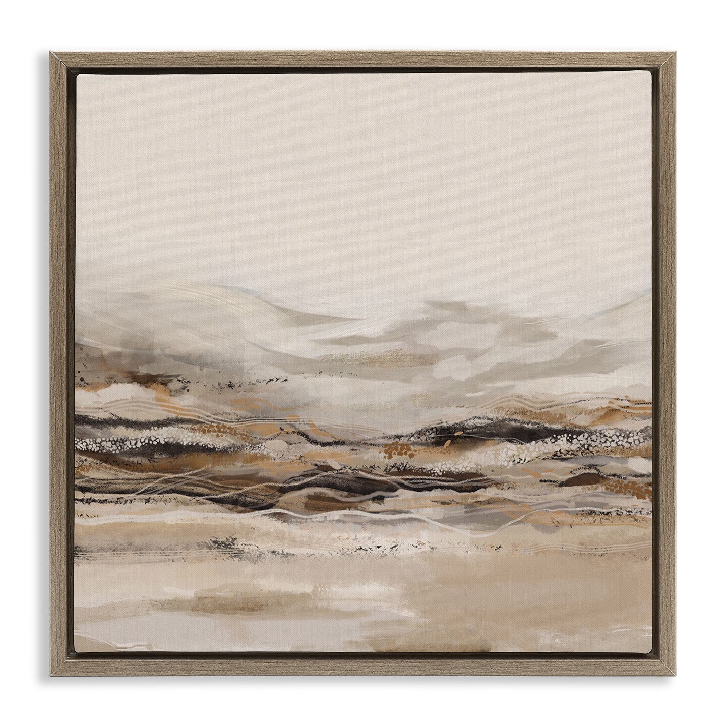 Stupell Industries Abstract Mountains Landscape Framed Floater Canvas Wall Art