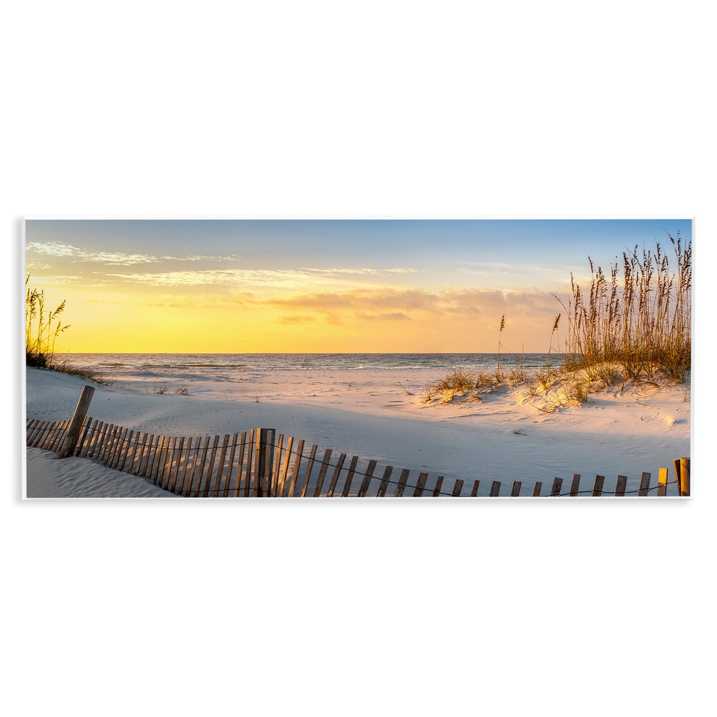 Stupell Industries Panoramic Coastal Beach Sunrise Wall Plaque Art