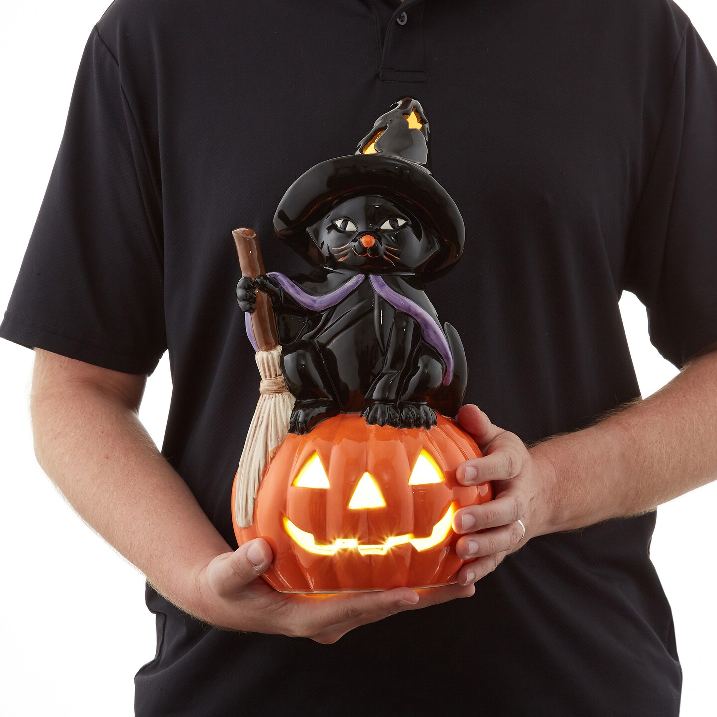 Casafield Ceramic Halloween Hand-Painted Pre-Lit LED Tabletop Home D&#xE9;cor