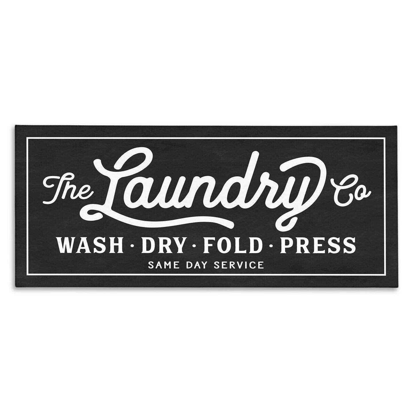 Stupell Industries Vintage Laundry Sign Cursive Typography Canvas Wall Art