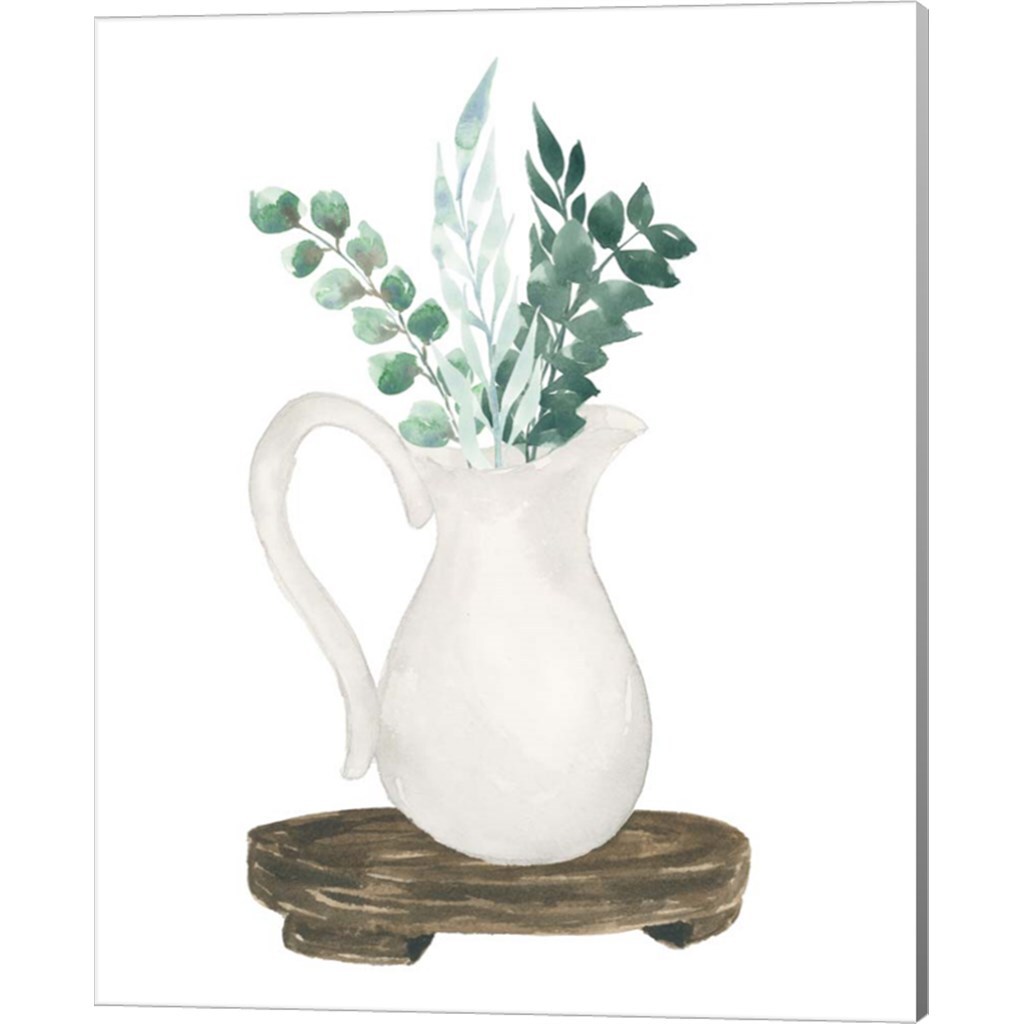 Farmhouse Pitcher With Flowers by Lucille Price 12&#x22; x 15&#x22; Canvas Wall Art (Set of 2)