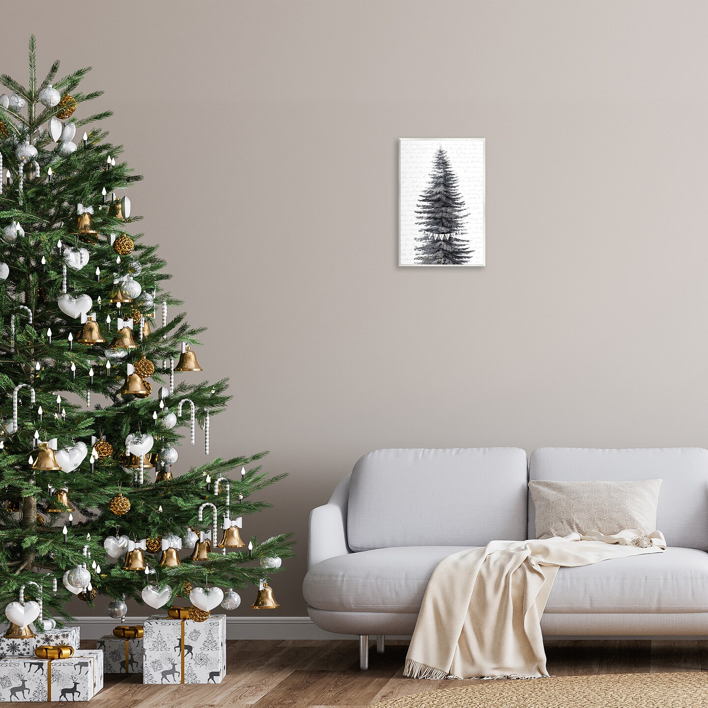 Stupell Industries Snow Dusted Christmas Tree Wall Plaque Art