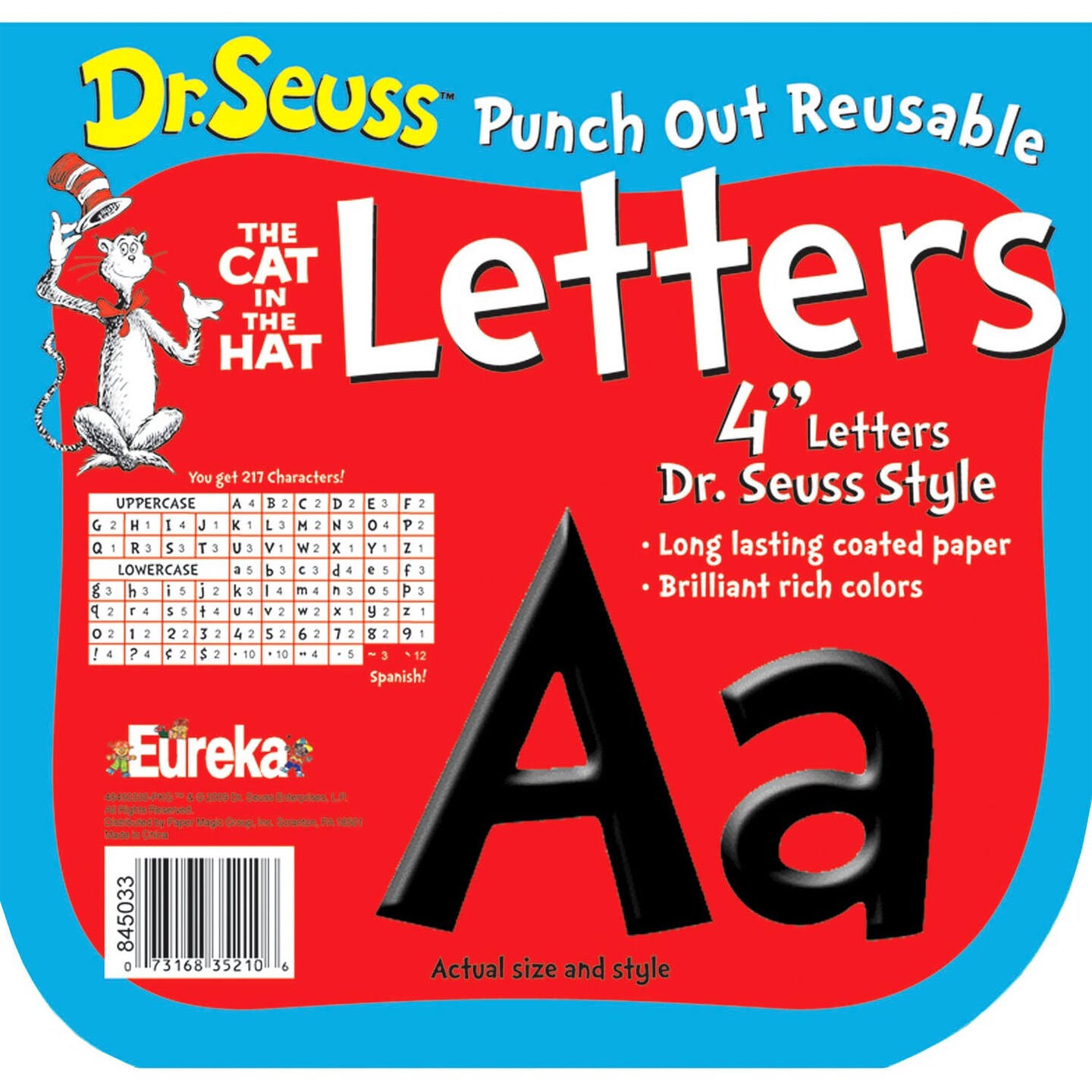 Dr. Seuss&#x2122; Black Deco 4&#x22; Letters, 217 Characters
