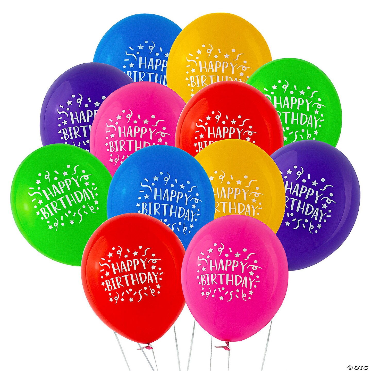 11&#x22; Bright Happy Birthday Latex Balloons 24 Pc.