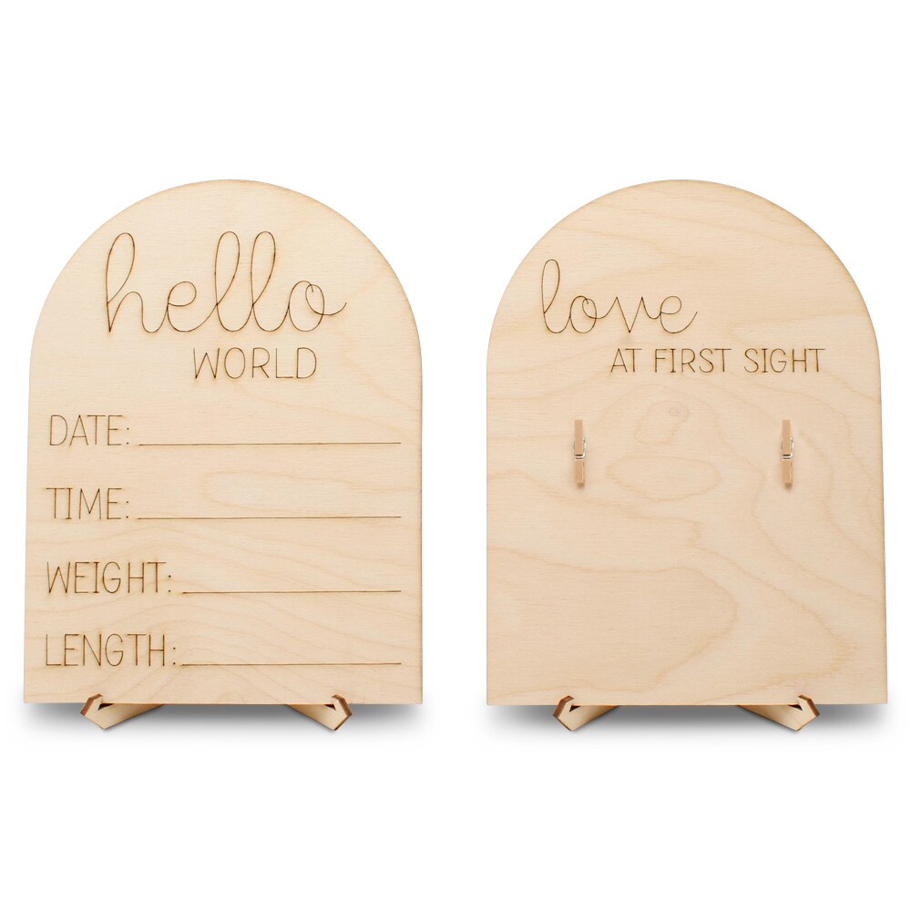 Baby Announcement Sign & Ultrasound Picture Frames Kit 8”, Nursery | Woodpeckers