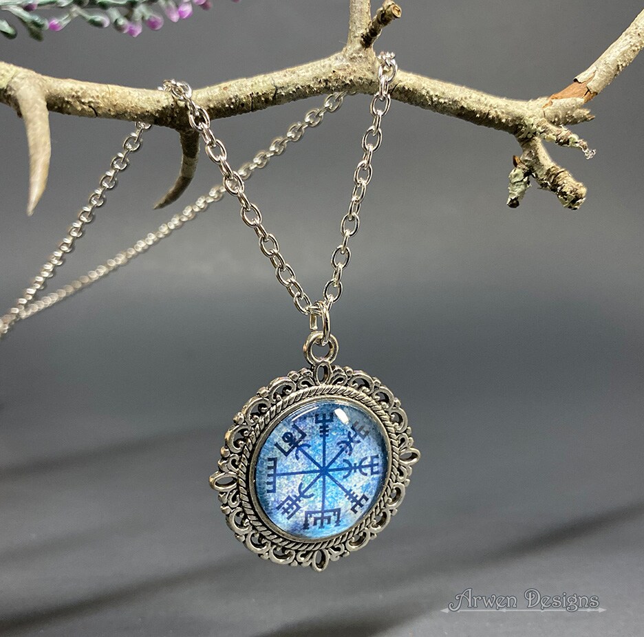 Vegvisir Necklace, Viking Pendant, Norse Jewelry, Heathen Jewelry - Main Image