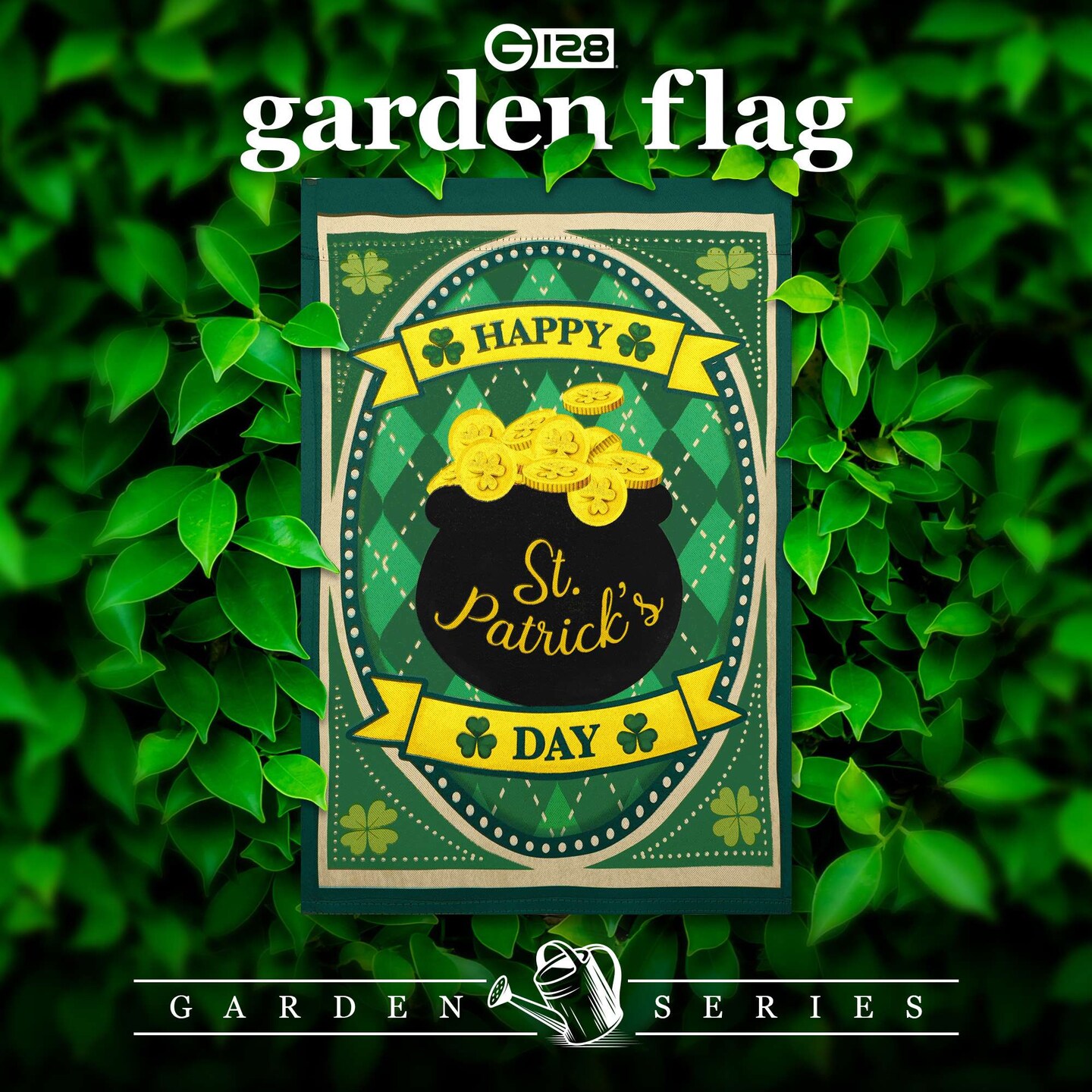 G128 Happy St. Patrick's Day Pot Gold Garden Flag 12x18 In Double Sided St. Patrick's Day Yard Garden Lawn Decoration