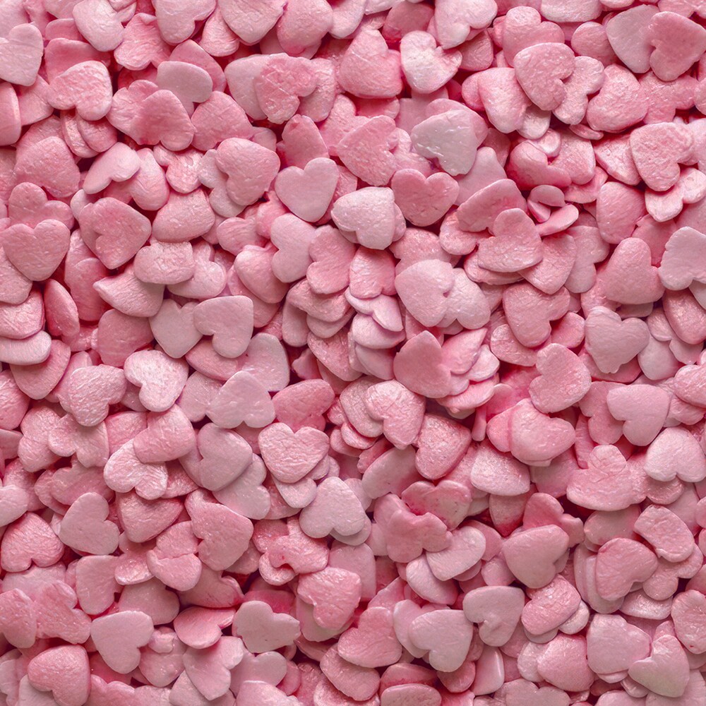 Krazy Sprinkles - Pink Pearl Heart Edible Sprinkles (1/2 Cup 1x Jar)