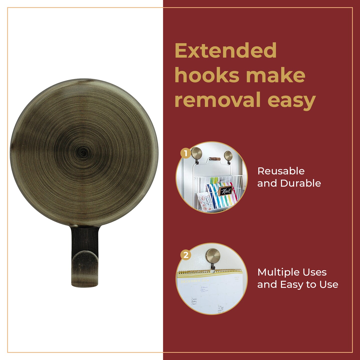 Haute Decor Attract&#xAE; Magnetic Hanger, 1 Pack - Strong Magnet Hook for Metal Doors and Surfaces