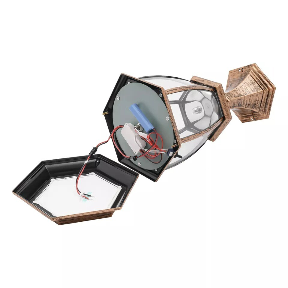 Exterior Solar Power Lantern lamp LED Pillar Light Post Outdoor Garden Yard Lamp