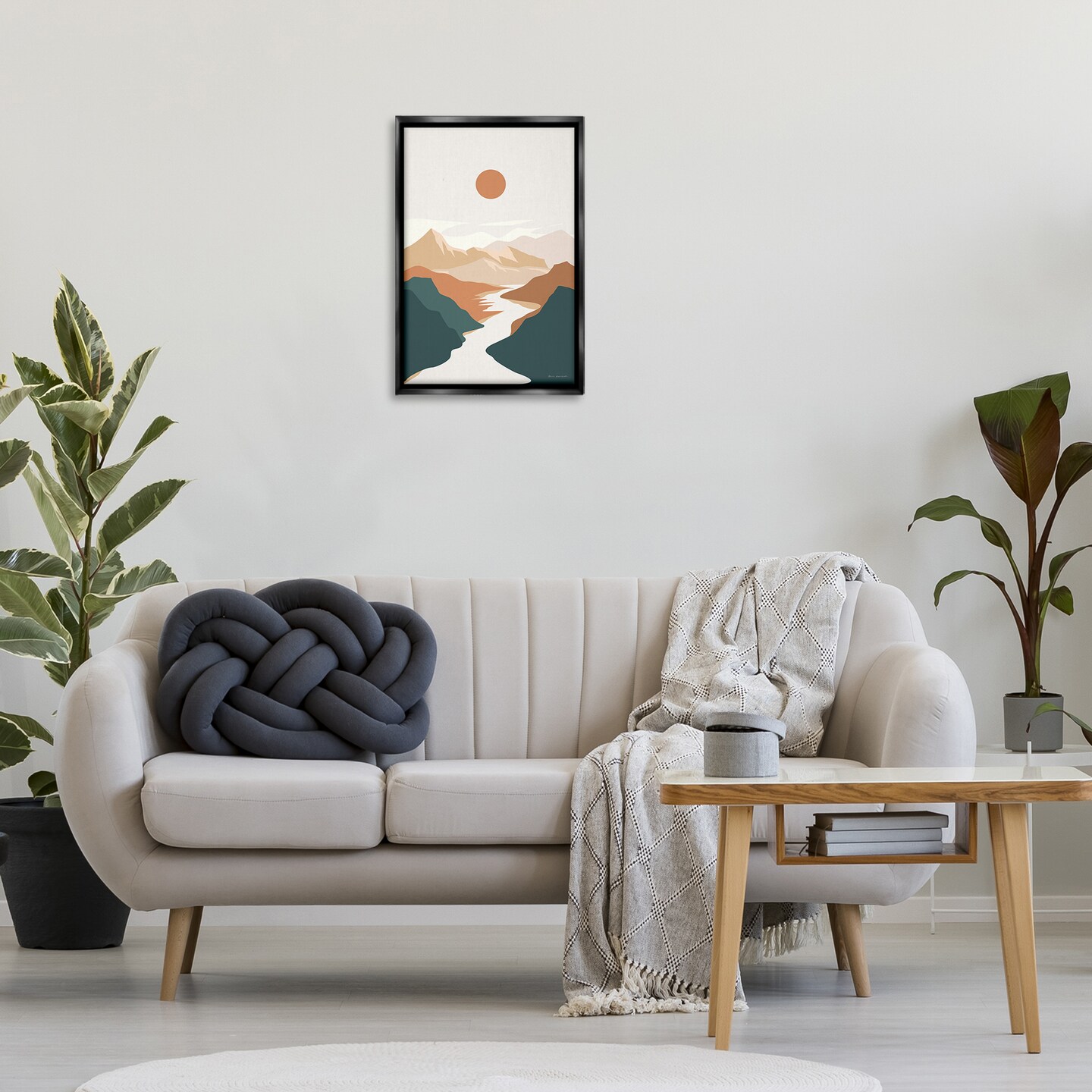 Stupell Industries Boho Mountain Valley Framed Floater Canvas Wall Art Design by Omar Escalante