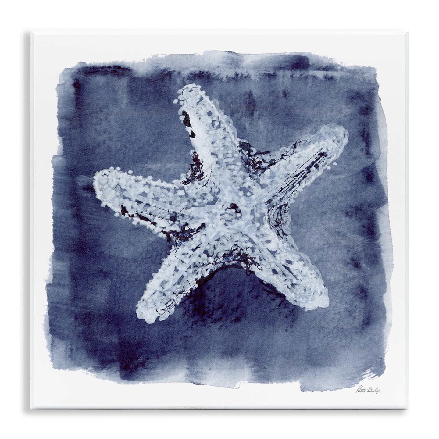 Stupell Industries Starfish Blue Impression Wall Plaque Art Design by Patti Bishop