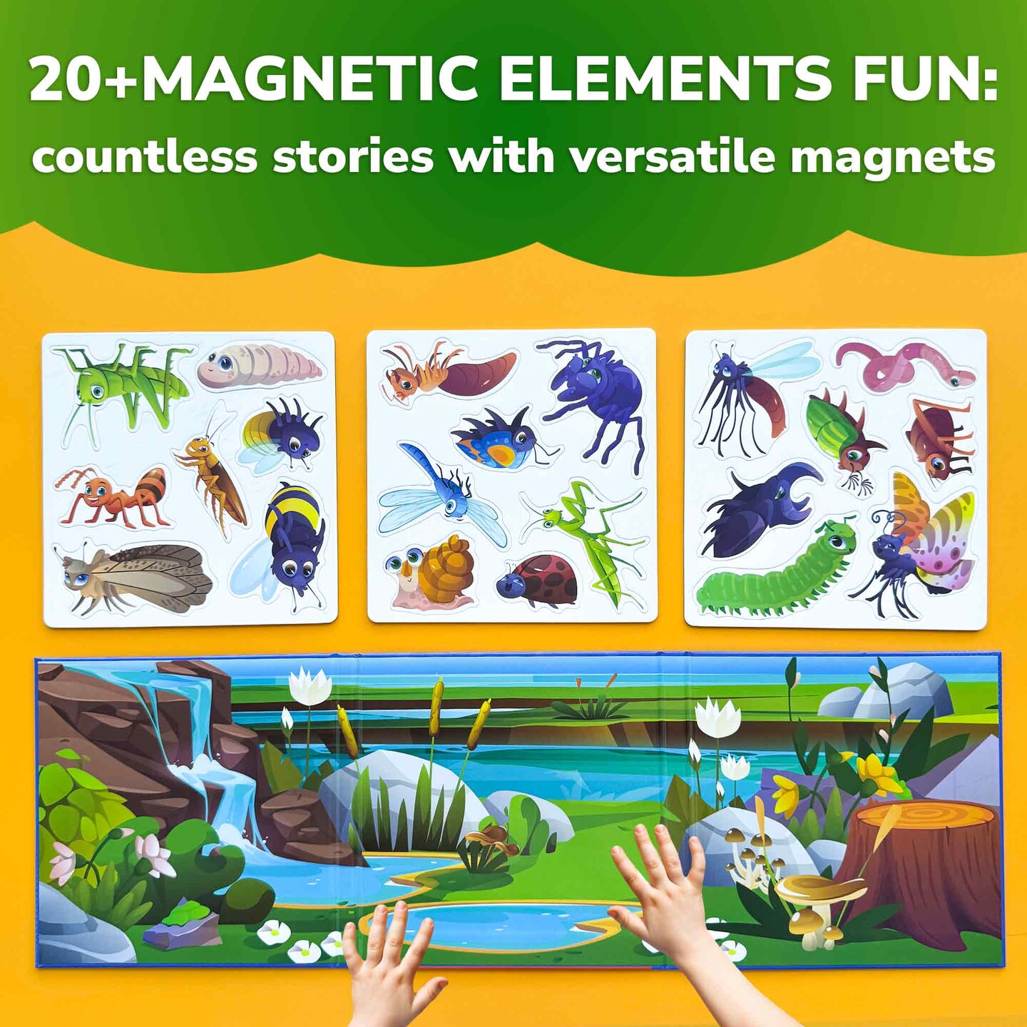 Travel Magnetic Book 20+Pcs for Kids | Bugs