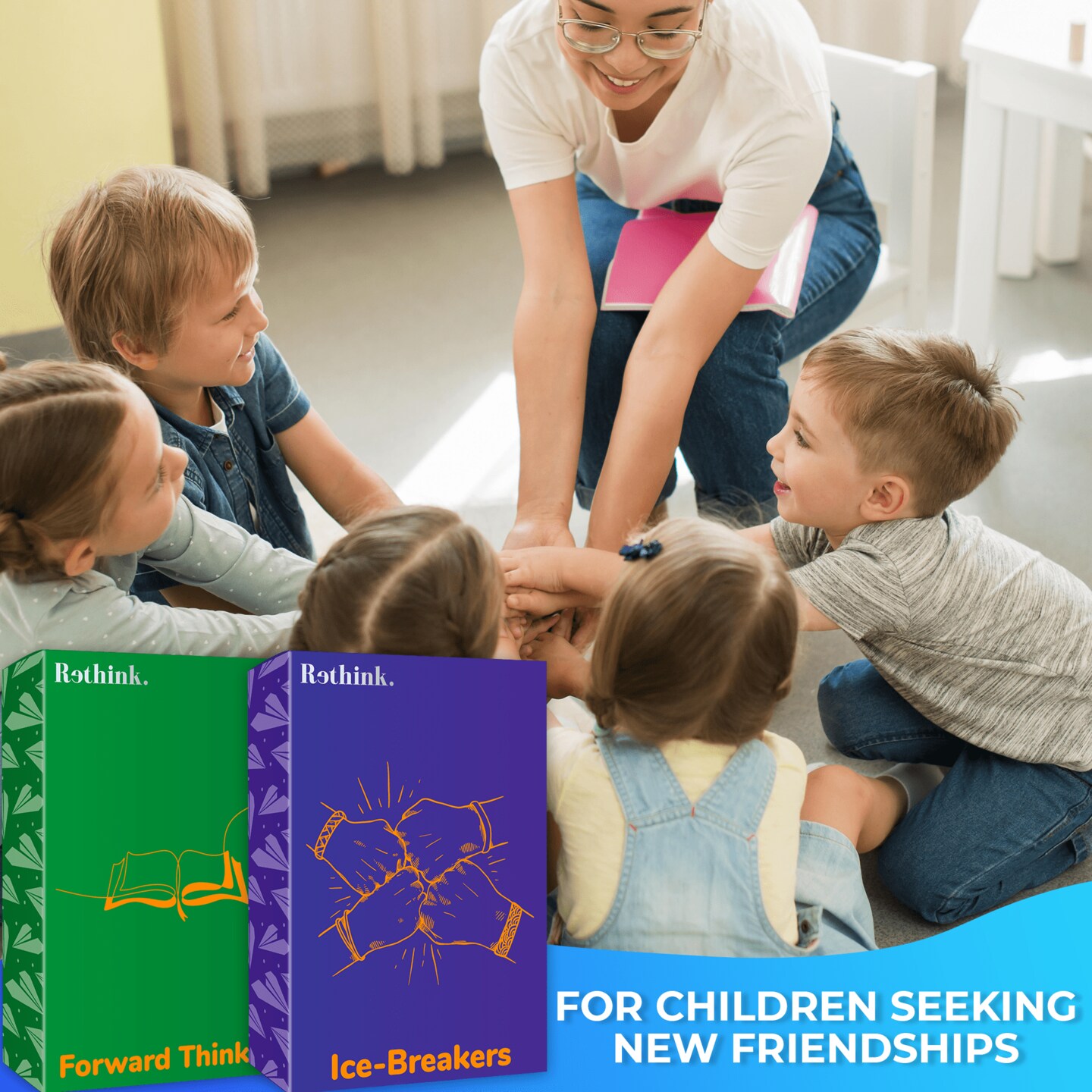 Rethink!: Conversation Starters for Kids | 500 Conversation Cards Family Pack