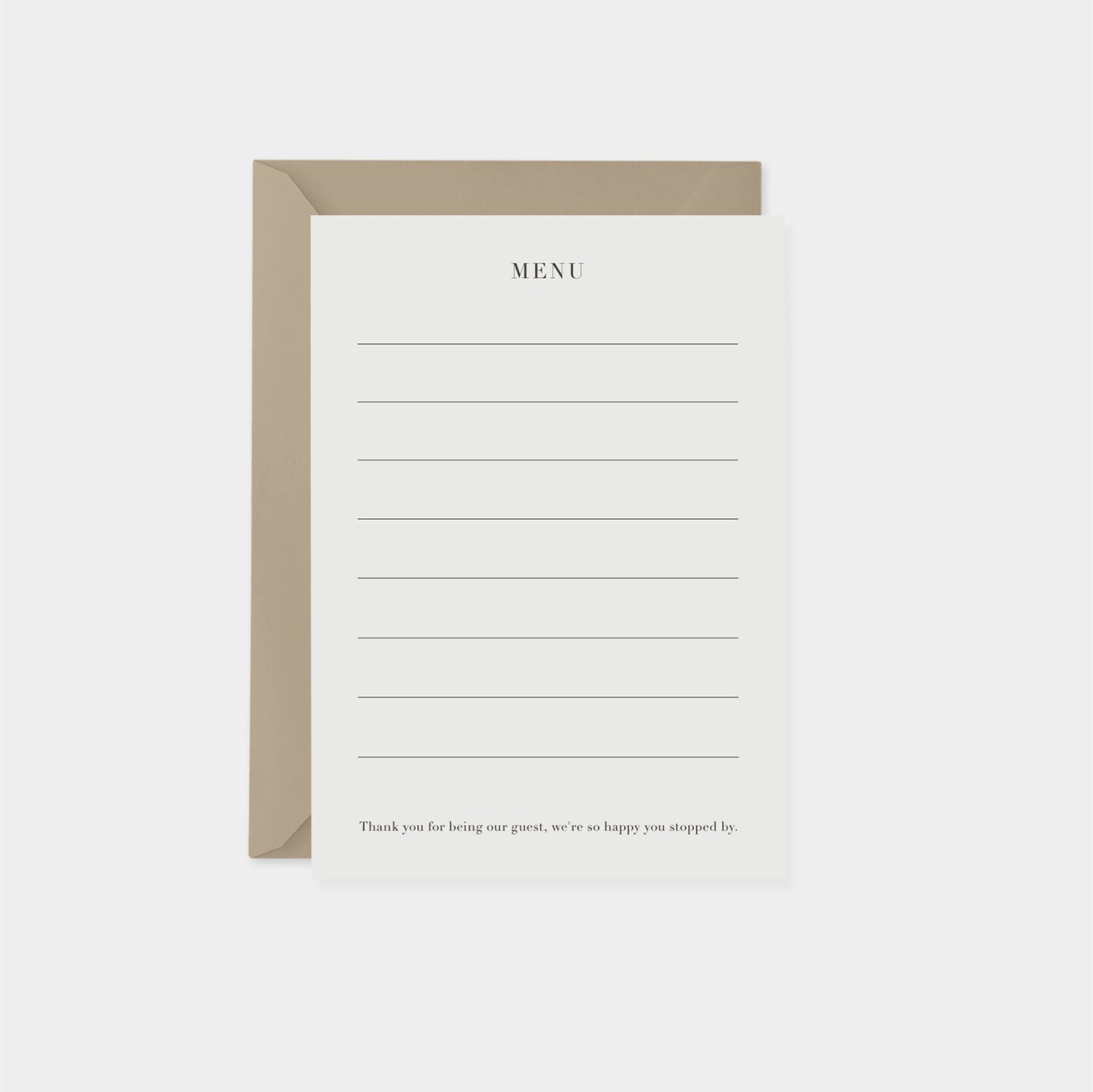 Blank Menu Card III