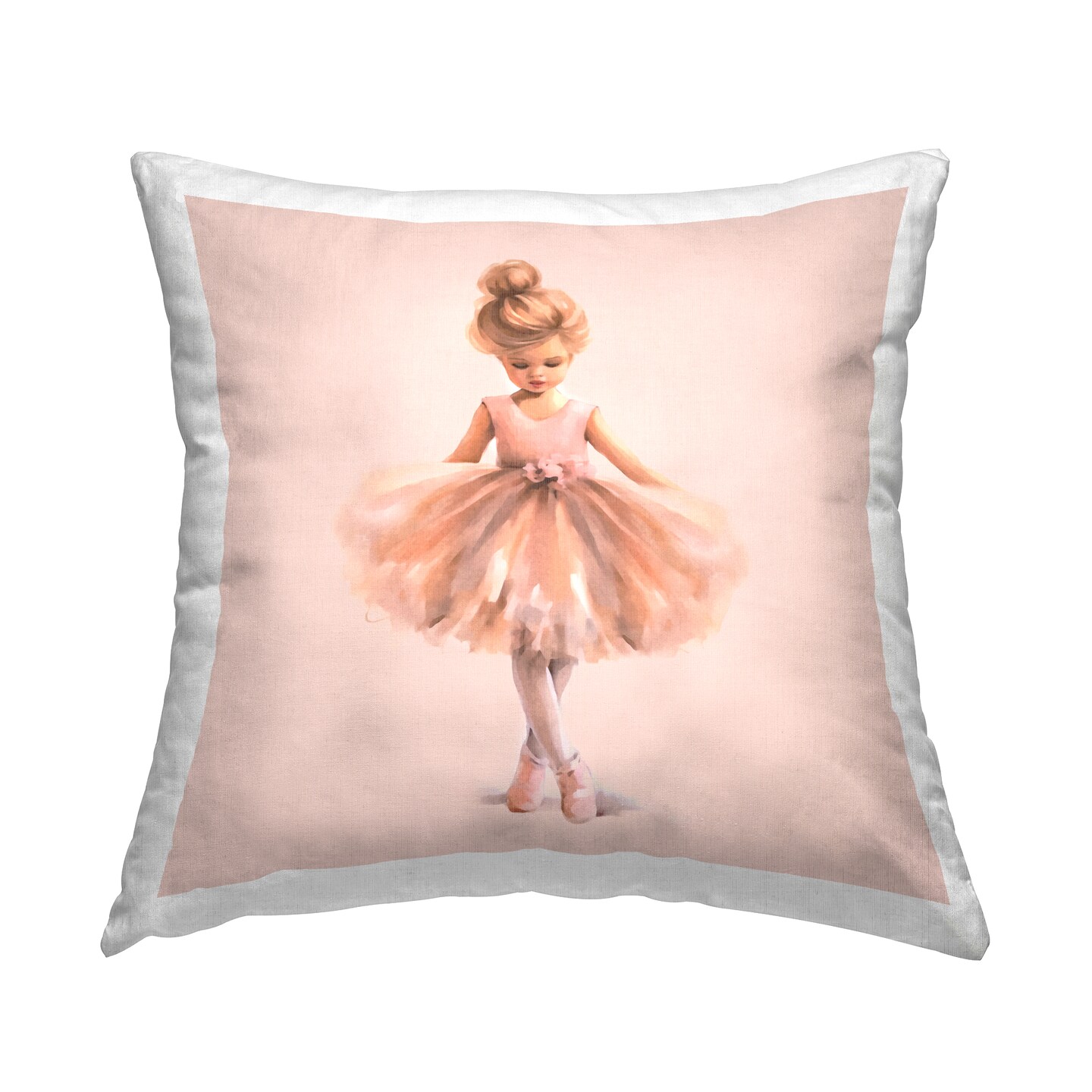Pink Ballerina Girl Decorative Printed Throw Pillow Design by Andrea Haase, 18 x 7 x 18